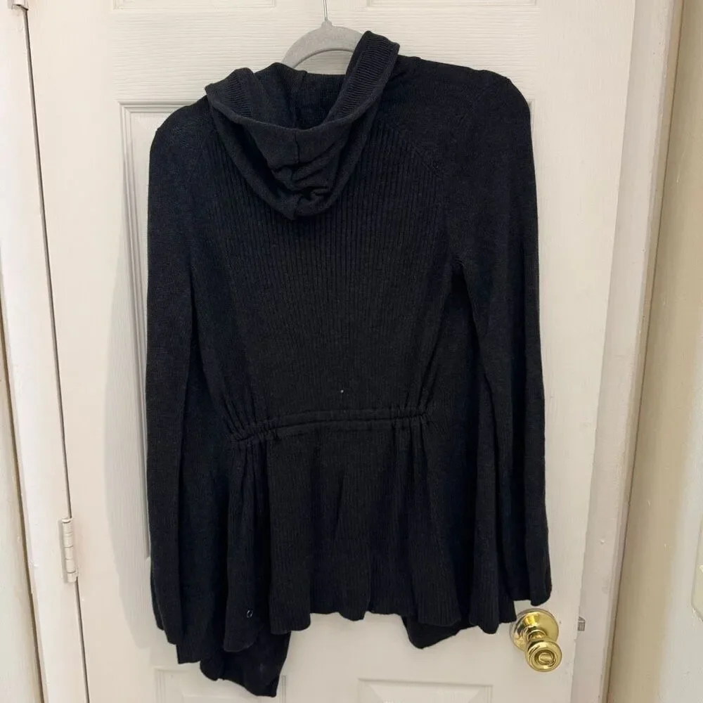 Lululemon Peace of Mind Wrap Sweater Hoodie Size 4 Charcoal Gray Yoga